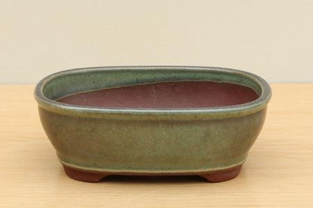 (B) Tongrae Glazed Oval Bonsai Pot - 6" Mottled Green Buy Cheap Footlocker Pictures
