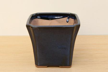 (A) Glazed Square Cascade Bonsai Pot - 5" Deep Blue Perfect Cheap Pice