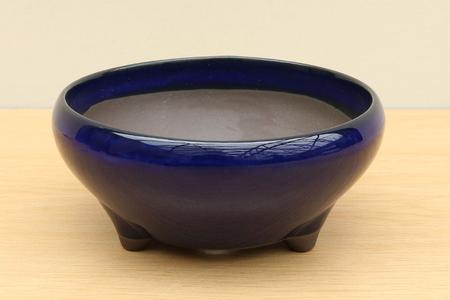 (A) Glazed Round Bonsai Pot - 6" Inky Blue Buy Cheap With Mastercard