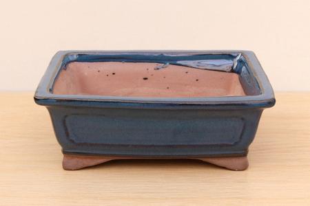 (C) Glazed Rectangular Bonsai Pot - 8" Blue Websites For Sale