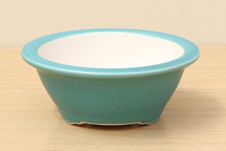 (A) High-quality Glazed Round Bonsai Pot - 5" Turquoise Marketable Sale Online