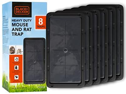 BLACK DECKER Mouse Trap & Mouse Traps Indoor for Home- Heavy- Duty Rat Trap- Sticky Snake Trap- 8 Pre-Baited Glue Traps for Rodents, Insects, Spiders & Other Vermin Cheap Countdown Package