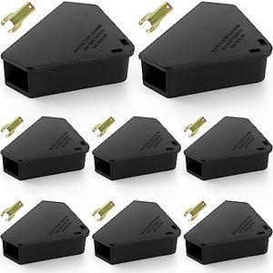 8 Pack Mouse Bait Stations with 8 Keys, Outdoor Rodent Box Station for Mice Small Rats, Mouse Traps Opens Easily with Key, Kids and Pets Safe Outlet Discount Sale
