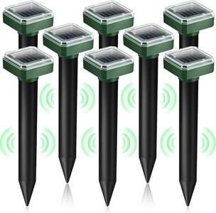 8 Pack Mole Repellent Solar Powered Ultrasonic Repellent, Vole Deterrent Waterproof Sonic Repellent Spikes Drive Away Burrowing Animals from Lawns and Yard Discount