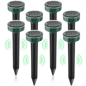8 Pieces Solar Mole Repellent Ultrasonic Insect Repellent Solar Powered Outdoor Powered Sound Wave Deterrent Waterproof Sonic Repellent Spikes Drive Away Burrowing Animals from Lawns and Yard Comfortable Online