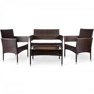 4 PC Outdoor Garden Rattan Patio Furniture Set Cheap Sale Perfect