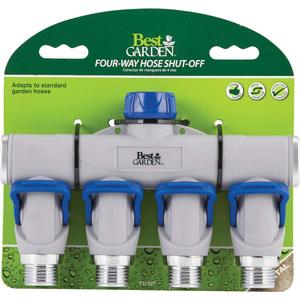 BEST GARDEN Aluminum 4-way Connector Hose Shutoff Manifold 37094 Cheap Low Pice Fee Shipping