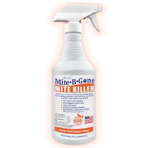 Mite Killer Spray by Mite-B-Gone Treatment  Kills Human Mites, Dust, Spider, Rat, Carpet & Bird Mites in Homes, Furniture, Bedding, Auto & On Animals | Non-Toxic | Kid & Pet Safe | 32oz Spray Sale Hot Sale