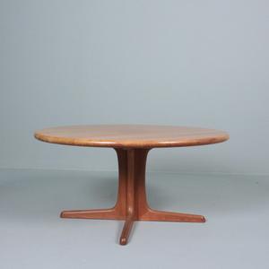 3005156. Round Solid teak coffee table, 2" thick top, made in Denmark Pick A Best
