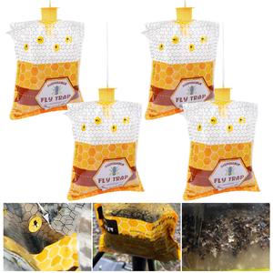 4 Big Disposable Fly Bag, Fly Traps Outdoor Hanging, Ranch Stable Horse Fly Trap Hunter Bait Control for Barn, Farm, Mosquito Bug Catcher and Flying Insect Trap Killer Repellent Sast Online