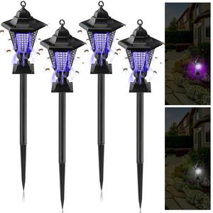 4 Pack Solar Bug Zapper Outdoor Waterproof Mosquito Zapper Outdoor Mosquito Repellent Trap Solar Powered Bug Lights for Outside Fly Mosquito Killer Outdoor for Home Camping Backyard (Elegant Style) Many Kinds Of Cheap Online