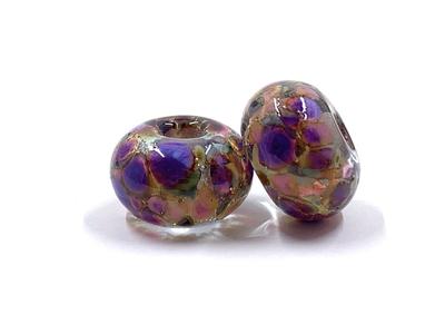 Flower Garden Frit Pair with Fine Silver Largest Supplier