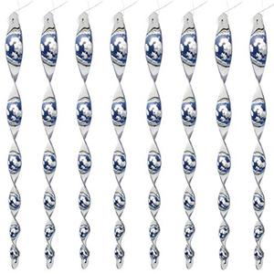 Large 15-Inch Bird Repellent Reflective Scare Rods - Ornamental Spinner Deterrent Control Device - Keeps Woodpeckers and Birds Away - Bonus Replacement String Included - (8 Pack) Outlet Countdown Package