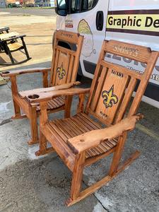 2 stained rocking chairs and coffee table Free Shipping Huge Surprise