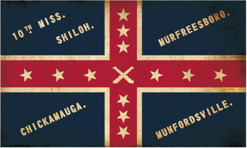 10th Mississippi Polk Banner 3'X5' Flag ROUGH TEX 100D Regimental Cheapest Cheap Online