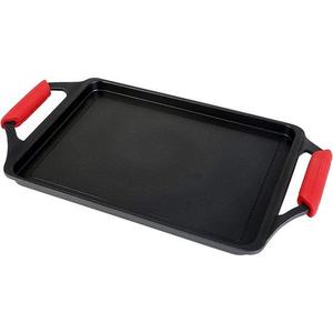 ! Ecostone Grill Plate, Induction Griddle Pan, 37 x 25 cm, Cast Aluminium, Non-Stick Coating Xtra Dupont Ecological, PFOA-Free, 5 mm Thickness, Silicone Handles, Vitro Ceramic, Gas, Oven, Black Outlet 100% Authentic