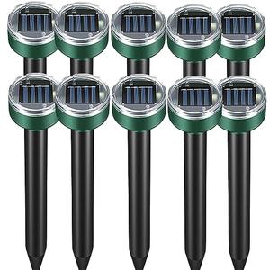 Mole Repellent Snake Repellent Solar Powered 10 Pack Vole Mole Repellent for Lawn Garden Waterproof,Sonic Mole Spikes,Get Rid of Moles Snake Gopher Groundhog Chipmunk for Yard&Garden&Lawn Discount Classic