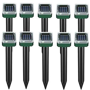 Mole Repellent Snake Repellent 10 Pack Solar Powered Gopher Repellent Outdoor for Lawn Garden Waterproof, Sonic Mole Spikes,Get Rid of Moles Snake Gopher Groundhog Chipmunk for Yard&Garden&Lawn Genuine Cheap Online
