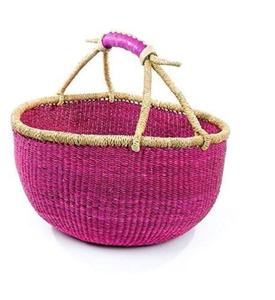 PINK African Basket | Bolga Ghana Basket Cheap Geniue Stockist