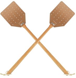 Dirza Leather Fly Swatter for Indoors/Outdoors, Heavy Duty Flyswatter with Walnut Wood Handle 19.7" Long Fly swatted Manual for Bug, Flies, Bees, Mosquitoes 2 Pack Brown Free Shipping Sale Online