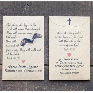 Celebration of Life Memorial Seed Packet Favors - Soar on Wings Like Eagles Cheap 100% Original