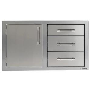 Alfresco 32-Inch Three Tier Storage Drawer & Single Access Door Combo - AXE-DDC-L/R-SC Free Shipping Popular