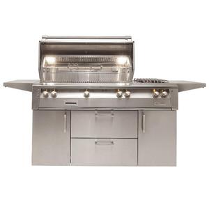 Alfresco ALXE 56" 3-Burner FS LP Grill W/ Rear Infrared & Side Burner Discount 2025 Newest