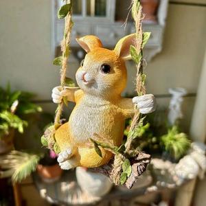 Cute Rabbit Swing Courtyard Garden Outdoor Decoration Cheap Genuine