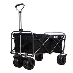 80KG Foldable Outdoor Heavy Duty Trolley with Adjustable Handle - Black Low Cost