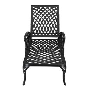 193*64.5*93cm Backrest Adjustable Courtyard Cast Aluminum Lying Bed Black Latest