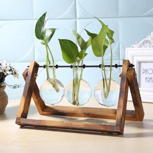 Glass and Wood Planter Table Hydroponics Flower Pot Free Shipping Eastbay