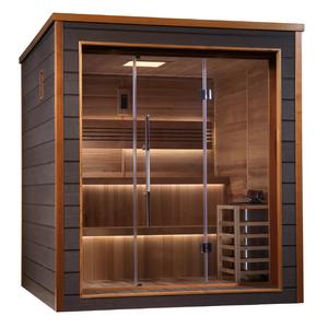 GDI-8206-01 Golden Designs "Bergen" 6 Person Outdoor Traditional Sauna - Canadian Red Cedar Interior 100% Original