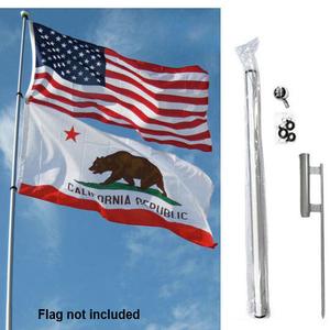 16ft Fiberglass Telescoping Flag Pole Kit with Ground Stake Cheap Sale 100% Original