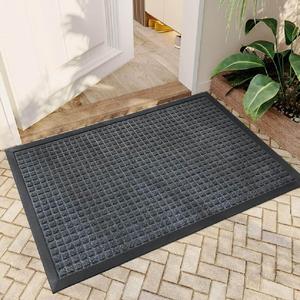 45 x 75 cm Front Door Mat - Non-Slip Doormat Water Absorbent & Heavy-Duty Dirt Trapper Mat (Grey) Cheap Pirce