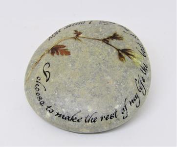 'I choose to make...' Hand Painted Stone by Alexis Penn Carver Clearance Manchester
