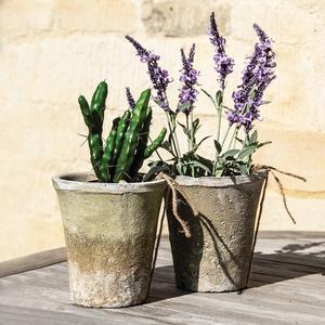 Whitewashed plant pot H13cm x D10cm Clearance Low Pice