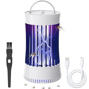 Phosooy 2-in-1 Indoor Electric Bug Zapper with Fan, Chargeable 1500V High Voltage Mosquitoes Killer with Hanger, Small Fly Insects Lamp Trap Catching Moth Gnat Fruit Flies, White Free Shipping For Sale