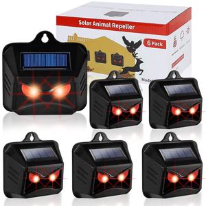 Phosooy 6 Pack Solar Animal Repellent, Predator Eyes Animal Deterrent Sentinels with Red LED Blinking Lights Drive Away Raccoon, Deer, Skunk, Cat, Coyote from Yard Farm and Chicken Coops Cheap Cheap Online