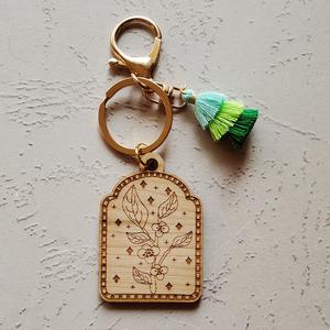 Camellia Sinensis (Tea Plant) Wood Keychain Outlet Recommend