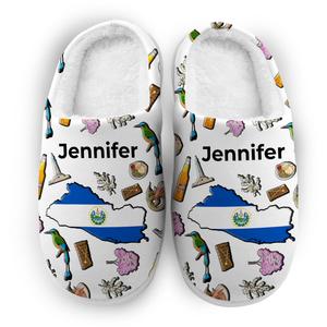El Salvador Customized Slippers With Salvadorian Flag And Symbols For Nice For Sale