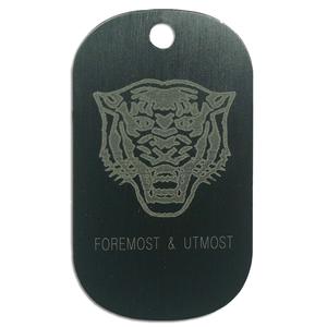 LASER ENGRAVED BLACK ANODIZED LOGO DOG TAG - 3RD DIV Sale Cheap Pices
