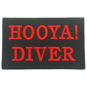 HOOYA! DIVER PATCH - BLACK RED Free Shipping With Credit Card
