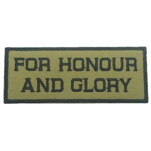 FOR HONOUR AND GLORY PATCH - OLIVE GREEN Cheap Sale Now