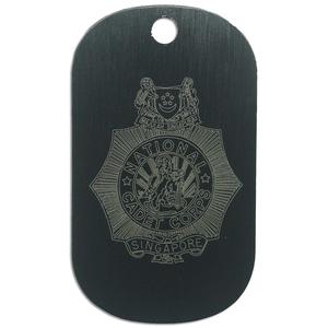 LASER ENGRAVED BLACK ANODIZED LOGO DOG TAG - NATIONAL CADET CORPS (NCC) Discount Low Pice
