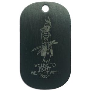 LASER ENGRAVED BLACK ANODIZED LOGO DOG TAG - SAMURAI WARRIOR Sale Original