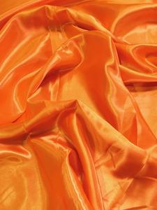 Solid Medium Weight Shiny Satin Fabric / Orange Cheap Pice Discount Authentic