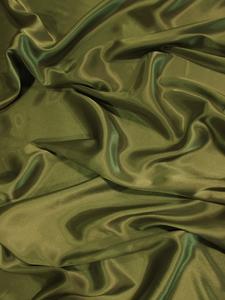 Solid Medium Weight Shiny Satin Fabric / Olive Affordable Cheap Pice