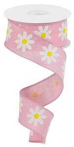 1.5" Daisy Ribbon: Pink/Yellow/White - 10yds Enjoy Cheap Online