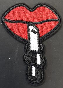 Applying Lipstick Fabric Badge Shipping Outlet Store Online
