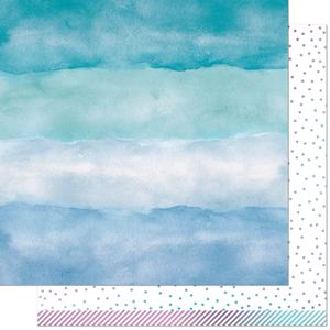 Lawn Fawn - Watercolor Wishes Rainbow - Larimar 12x12" Clearance Latest